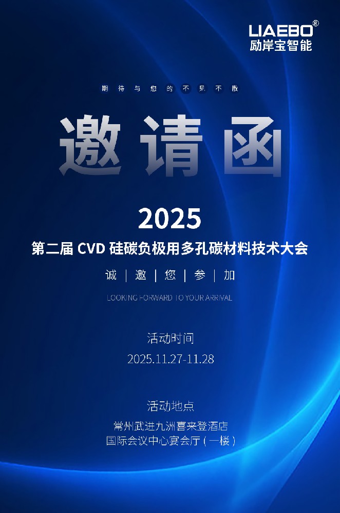 邀請函 | 勵岸寶智能誠邀您蒞臨參觀2025第二屆CVD硅碳負極用多孔碳材料技術(shù)大會